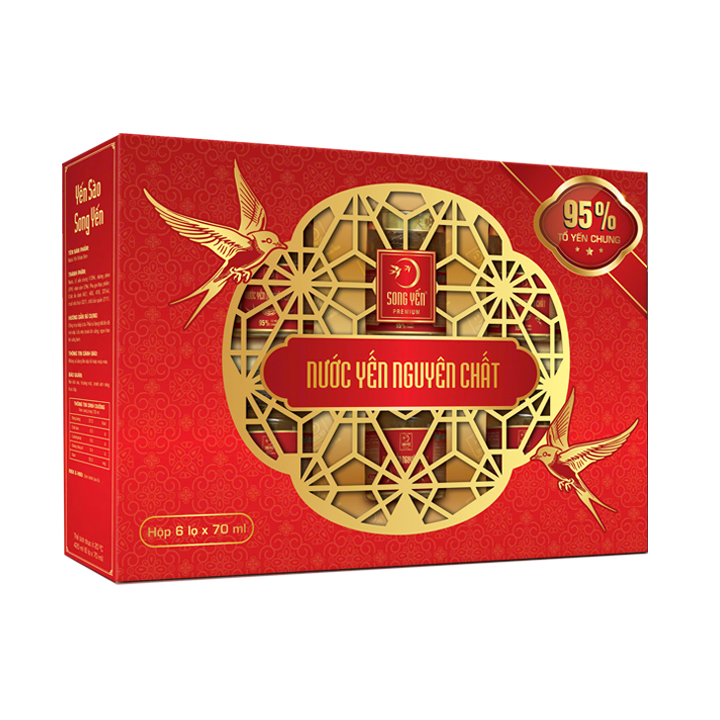 Nước Yến Nguyên Chất (Tổ Yến Chưng 95%) - Hộp 6x70ml